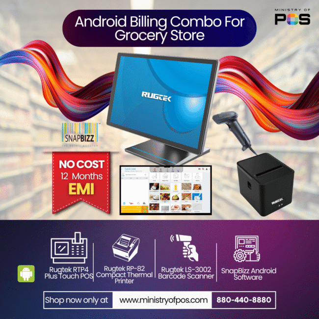 SnapBizz Android Billing Combo For Grocery Store/Kirana Store/Supermarkets