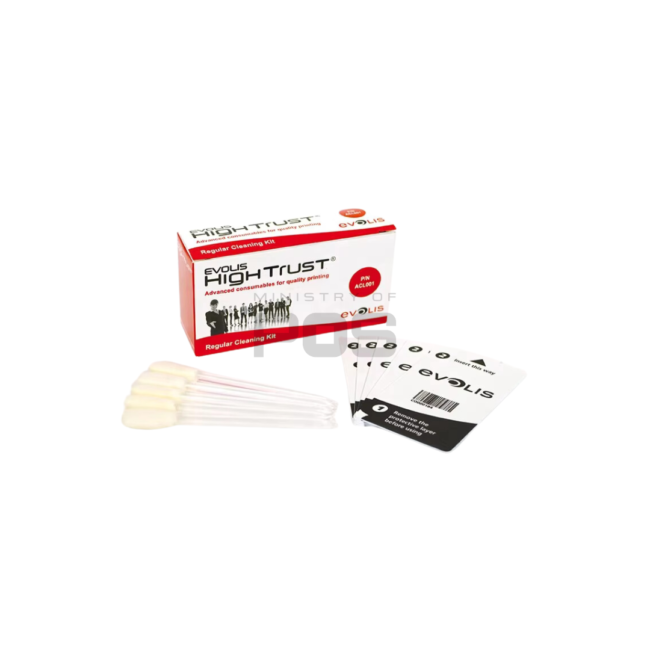 Evolis PVC Card Printer Cleaning Kit (1 Card, 1 Swab)